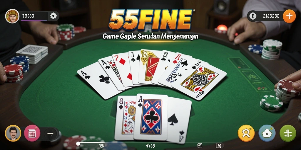 Screenshot tampilan gameplay seru Gaple di 55FIVE.