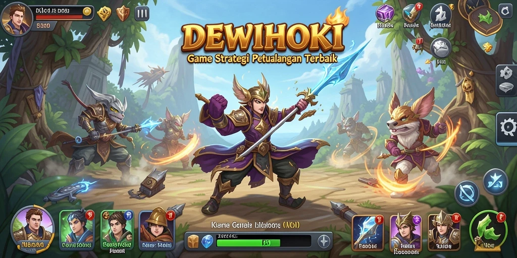 Screenshot gameplay DEWIHOKI menampilkan aksi seru dalam membangun kerajaan.