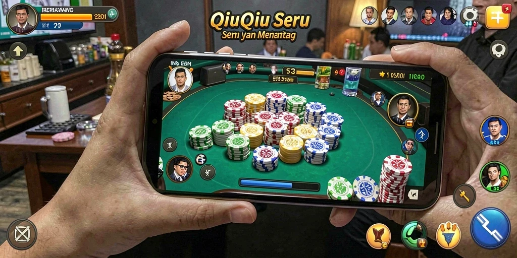 Tampilan menarik dari gameplay QiuQiu yang mendebarkan.