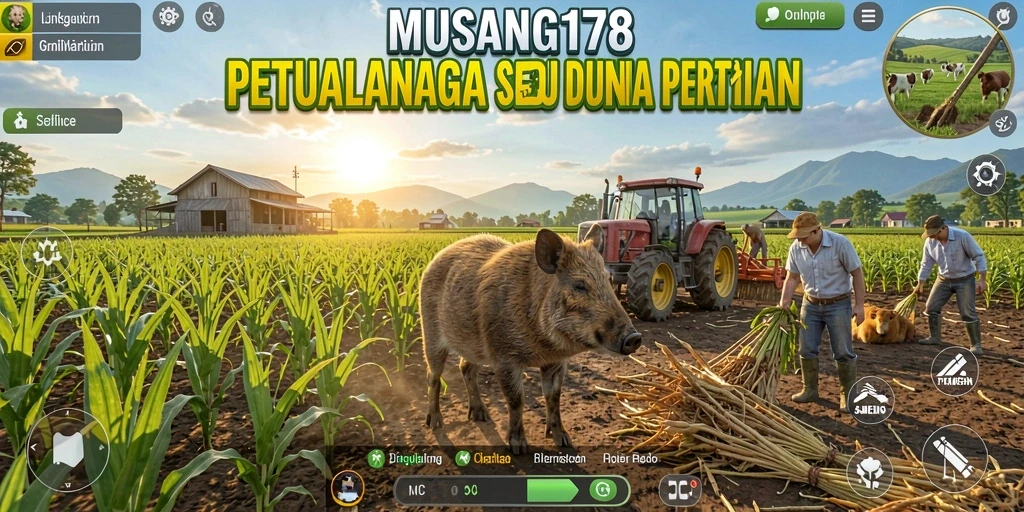 Tangkapan layar gameplay MUSANG178 menunjukkan aktivitas pertanian yang menarik.
