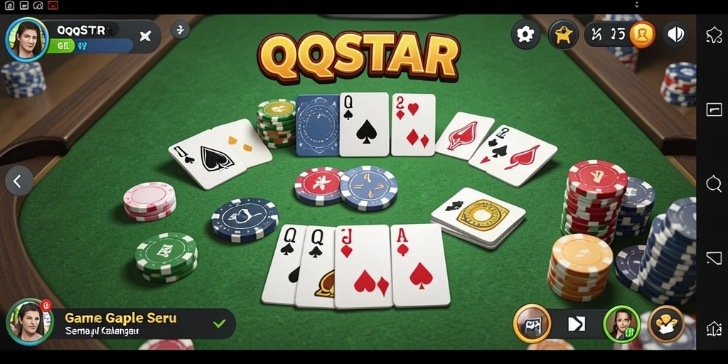 Tampilan permainan Gaple yang menarik dan interaktif di QQSTAR.
